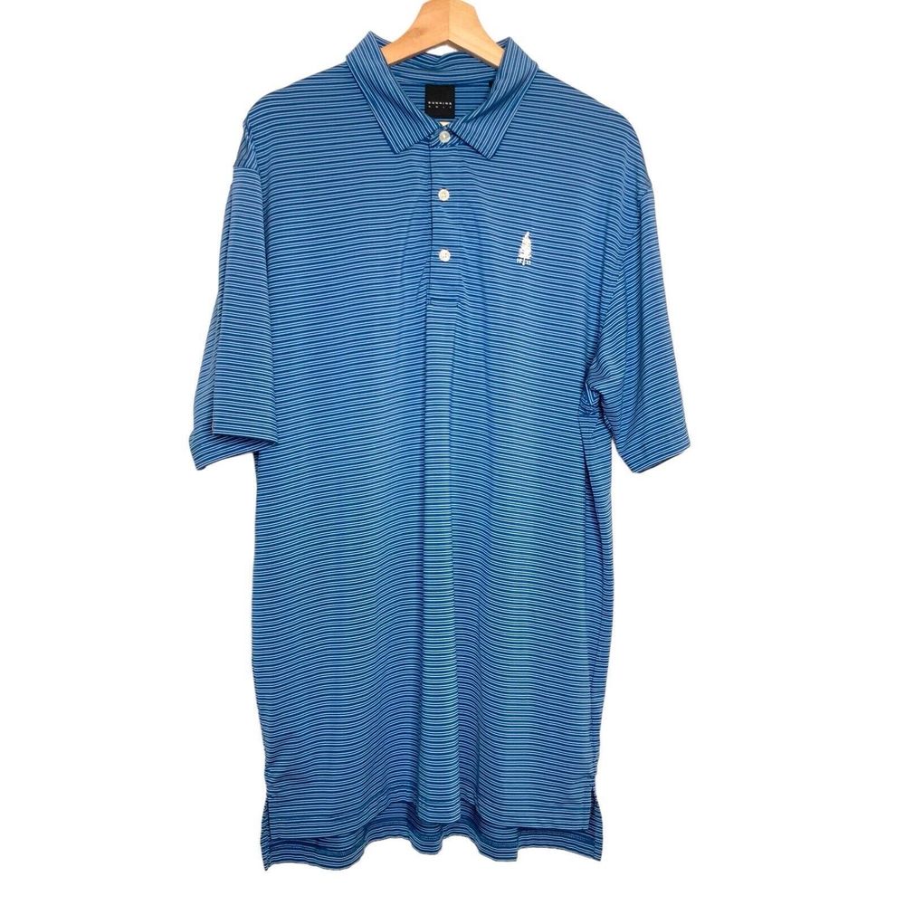 Dunning Golf Polo Shirt Blue / White Striped Men’s Size XL Logo